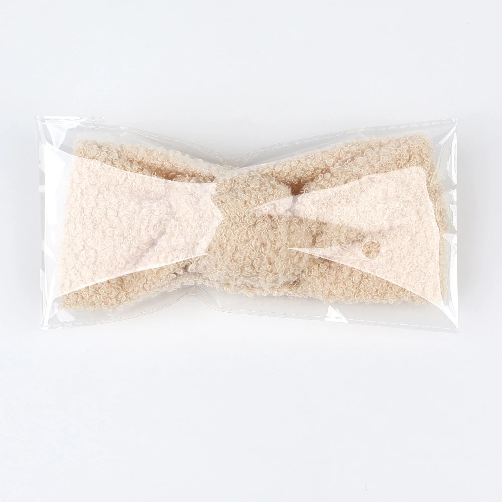 Baby Stirnbänder Teddy Stoff Stirnband Mädchen Haarband Knoten Top Turban Kinder Haarschmuck Neugeborenen Herbst Winter Headwrap – Detail 7