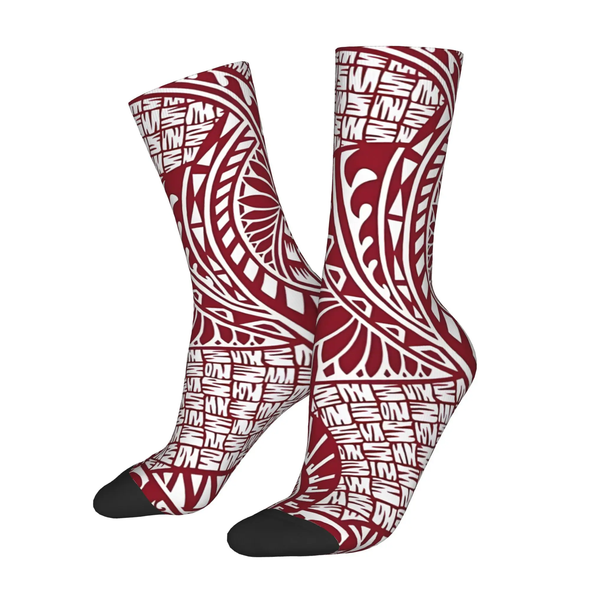 

Maori Pattern Men Cycling Socks All Season Breathable Athletic Crew Socks for Spring Summer Fall Winter