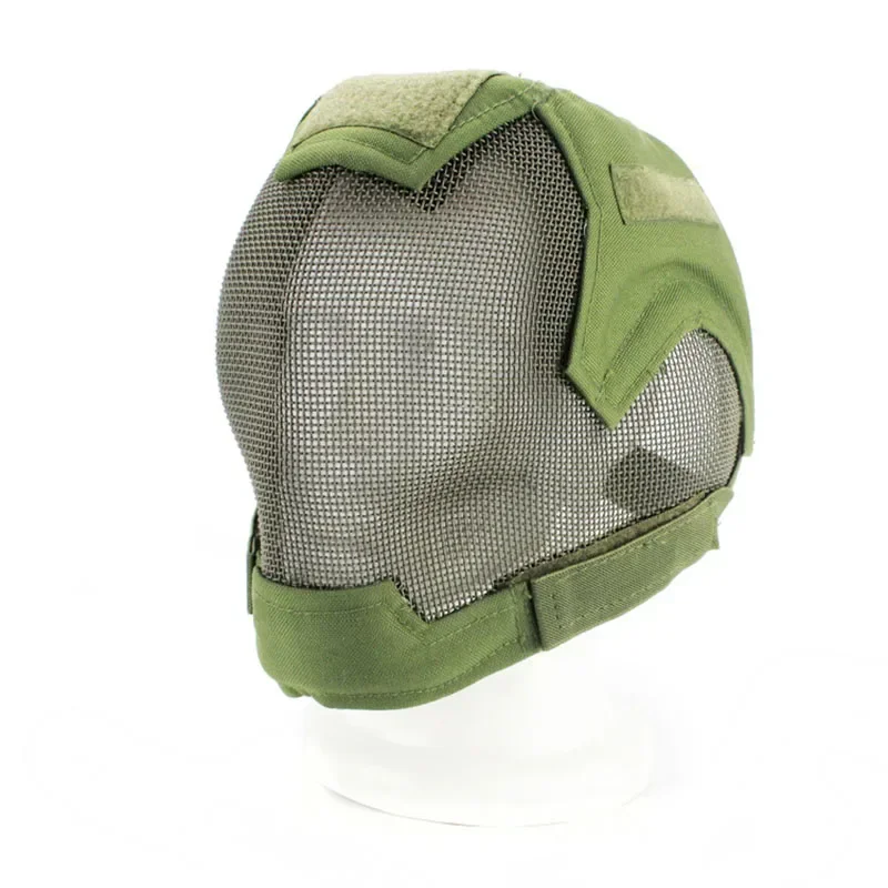 Airsoft Mask Full Face War Game Steel Mesh Paintbal Head Protective Mask Tactical Full Cover V6 Mask