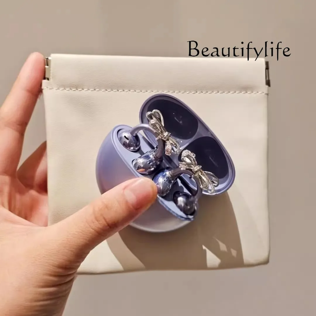 

Sweet bow earphone diamond buckle unique design accessories niche exquisite