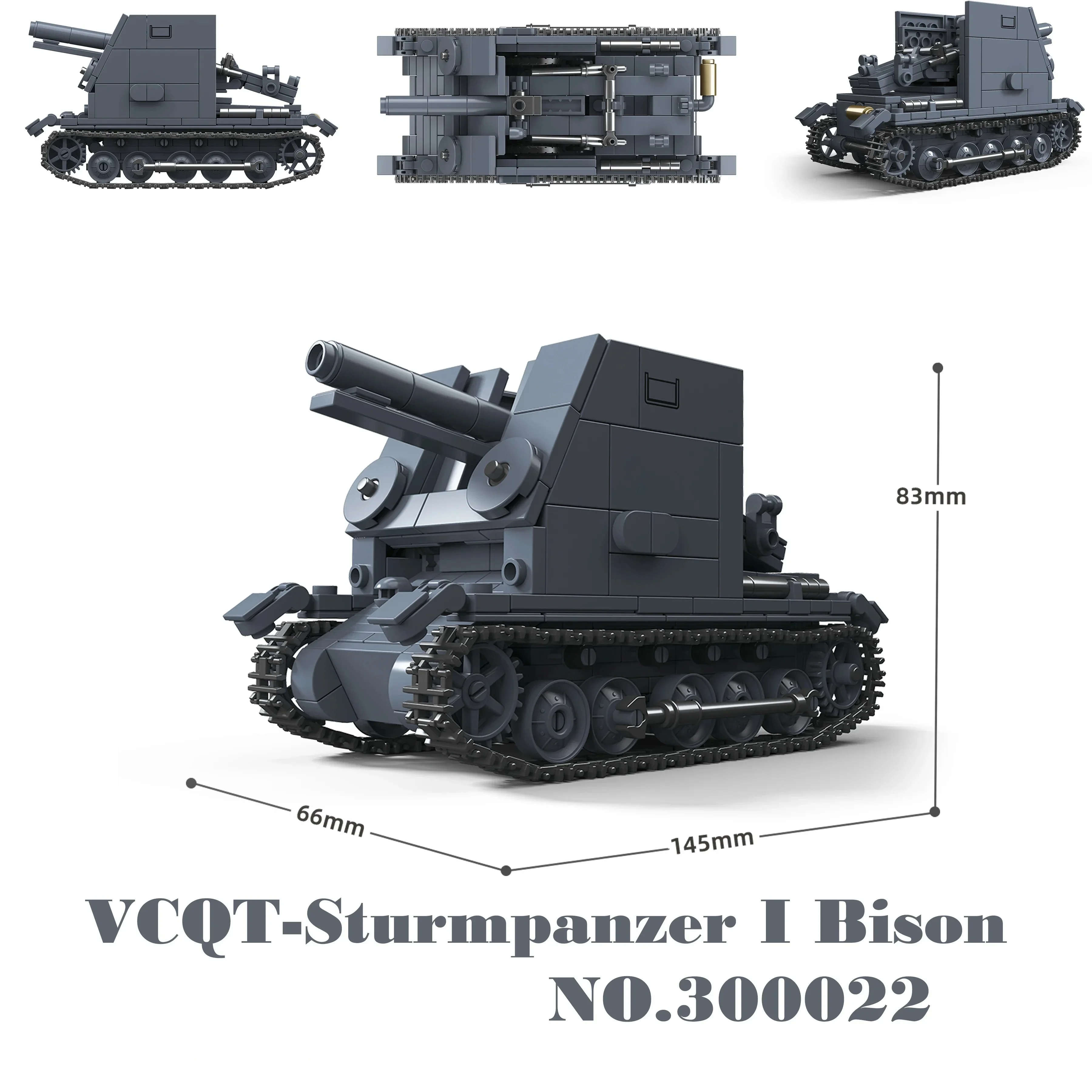 QuanGuan 100332 60 cm Flak Sw-36 & 8,8 cm Flak 37 Schwere Panzer Montiertes Ornament-Spielzeug MOC Puzzle Sammlermodell Geburtstagsgeschenk – Detail 21