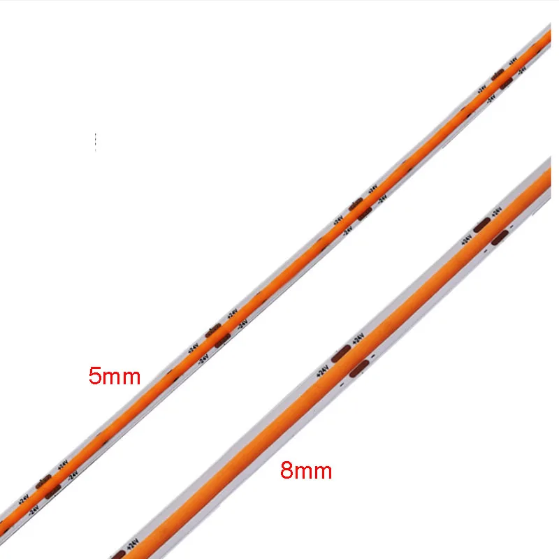 

5 м, 5 мм, 8 мм, 12 В, 24 В, высокая плотность COB, светодиодная гибкая лента 1700 К, 1800 К, 1900 К, оранжевый, янтарный, с пламенем, для комнаты, магазина, праздника, свадьбы, мягкая лента