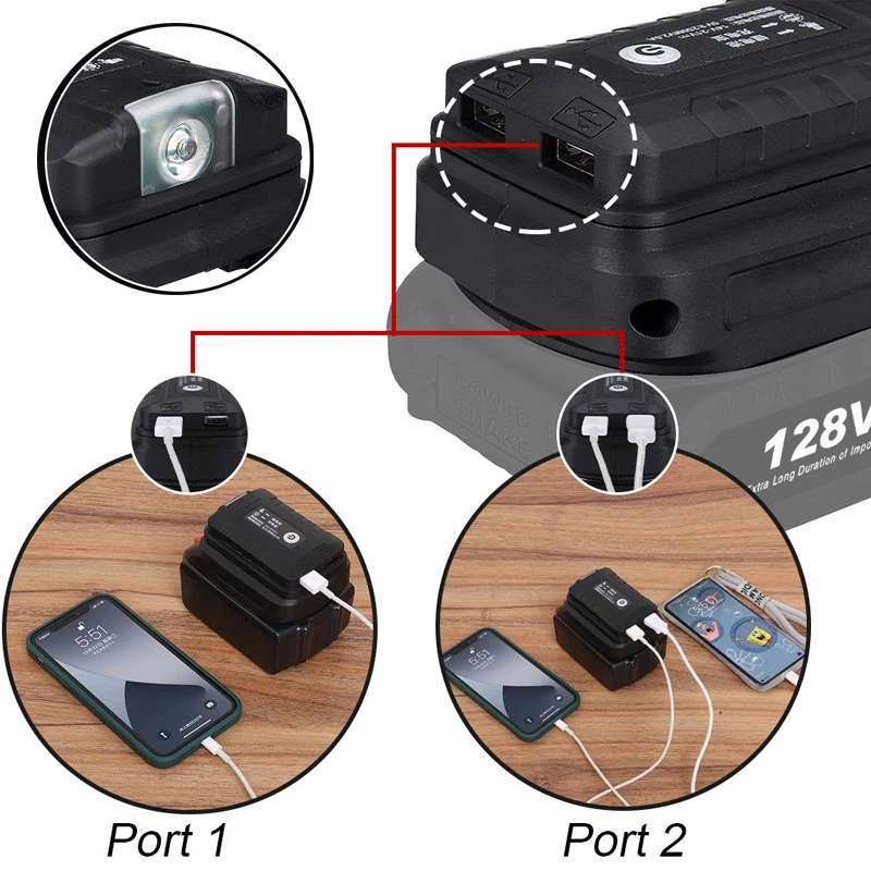 With Dual USB  With DC Li-ion Battery Adapter for Makita for HongSong for Lomvum for ZhiPu Li-ion Battery Portable Adapter