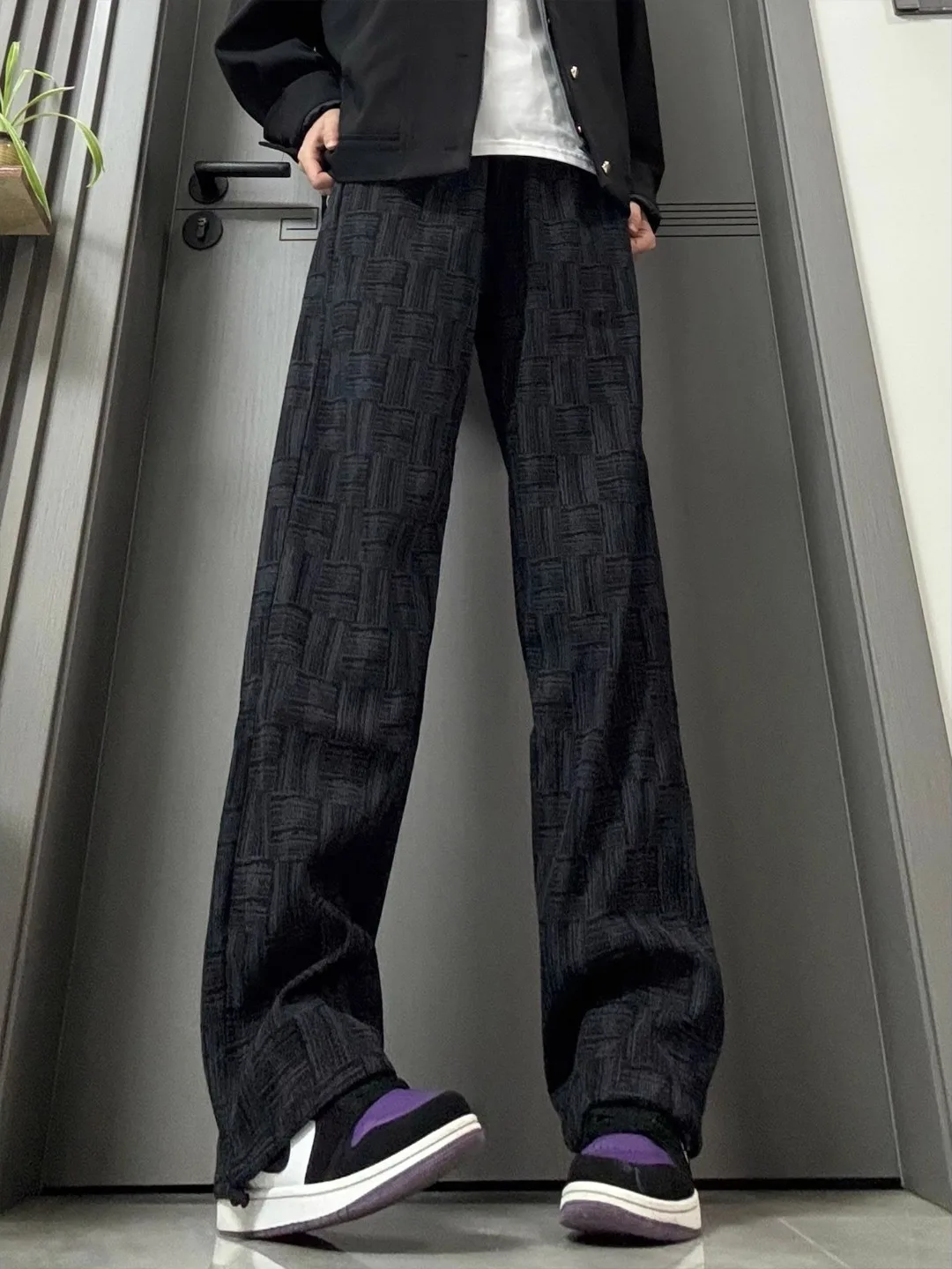 

Bla Tie Dye Corduroy Casual Pants Men's Autumn Winter Thiened Fce American Sle Straight Leg Pants Ci Walk