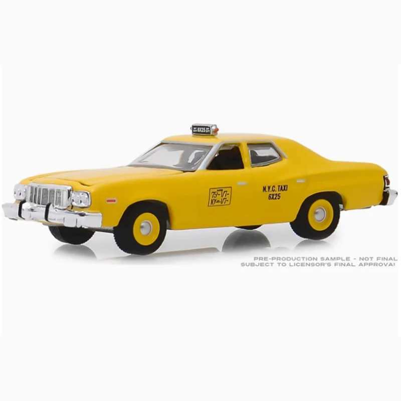 

Greenlight 1:64 1975 Ford Torino Taxi, имитация литья под давлением сплава, модель автомобиля, коллекция, украшение для дисплея, игрушка в подарок