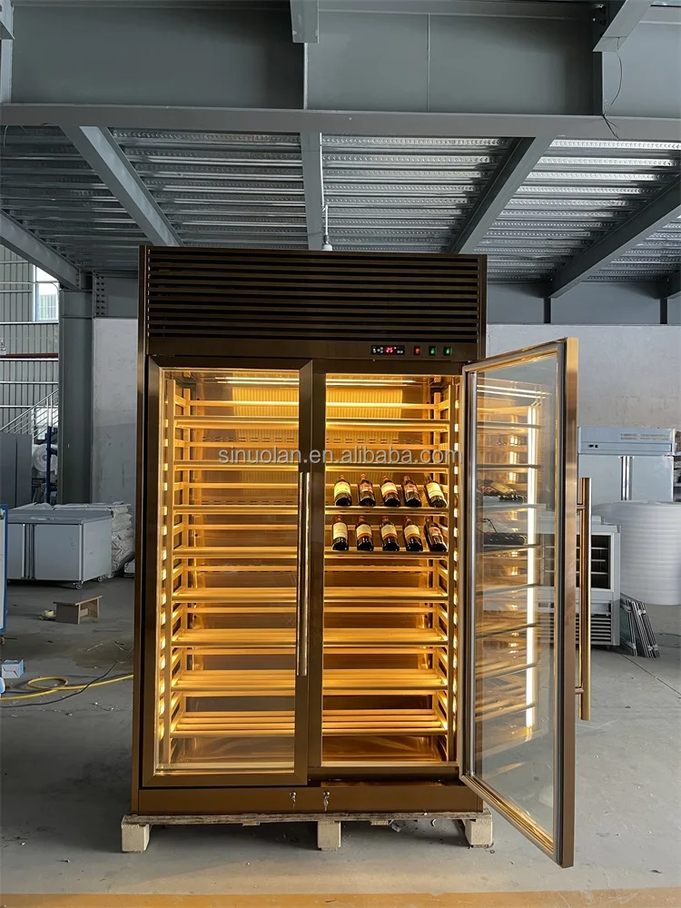 OEM 와인 쿨러 캐비닛 고품질 설치 온도 조절 맞춤형 유리 샴페인 디스플레이 와인 저장고 와인 바