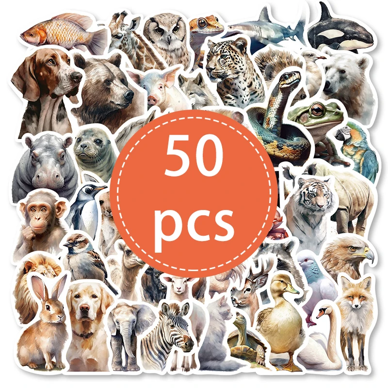 50PCS Cartoon Zoo W… - image