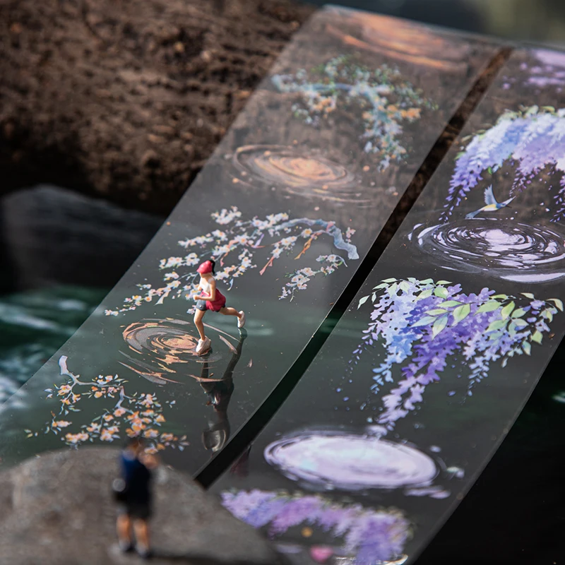 

Journal GO 6x200cm Ripples PET Tape Stickers DIY Scrapbooking Decor Photo Album Collage Junk Journal Materials Aesthetic Decals