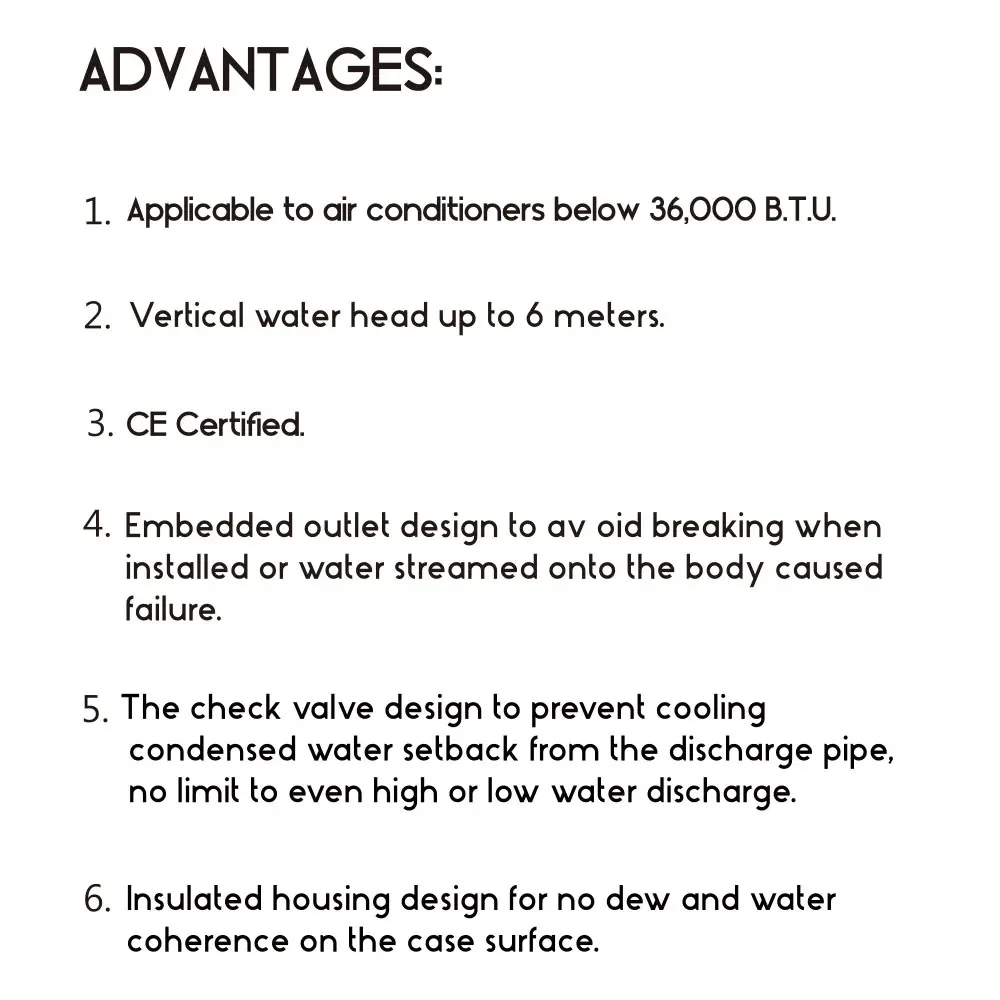 Factory Research High Quality Air Conditioning Accessories Air Conditioner Automatic Drain Device