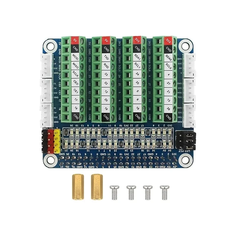 Scheda di espansione test GPIO Raspberry Pi Modulo PCF8591 Sensore ADC/DCA di rilevamento porta IO LED integrato