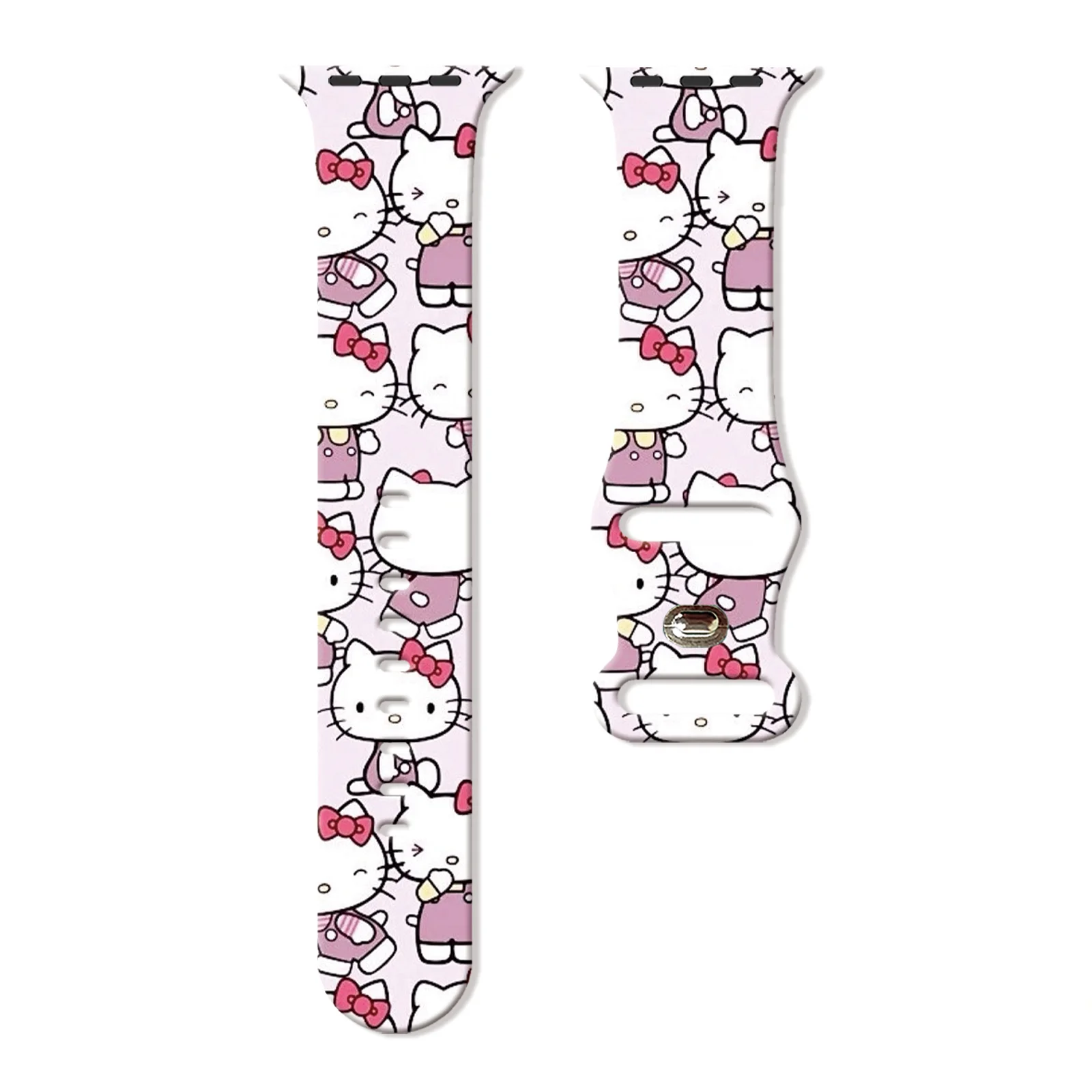 

Sanrio Hello Kitty Playful Print Strap for Apple Watch Series 11/10/9/8/7/SE, Soft Silicone Band 46mm 45mm 44mm 42mm