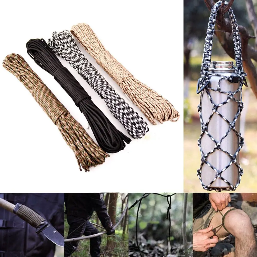 

25/50/100FT 550 LB Climbing Camping Outdoor Tools Clothesline Paracord Parachute Rope Lanyard 7 Strand Cord