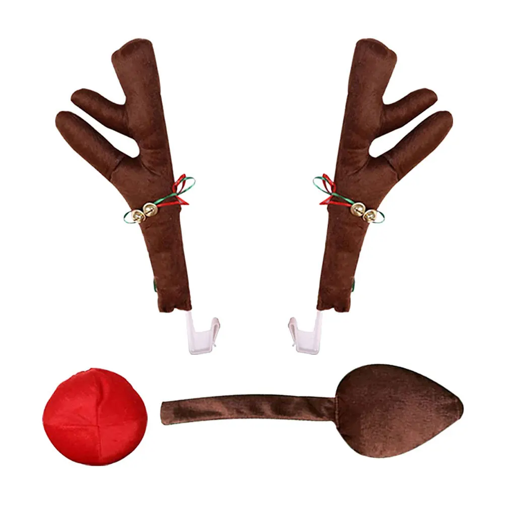 

1Set Reindeer Car Decoration Stylish Holiday Antler Prop for Christmas Vehicle Decor Supplies Eye-Catching Auto Accessory