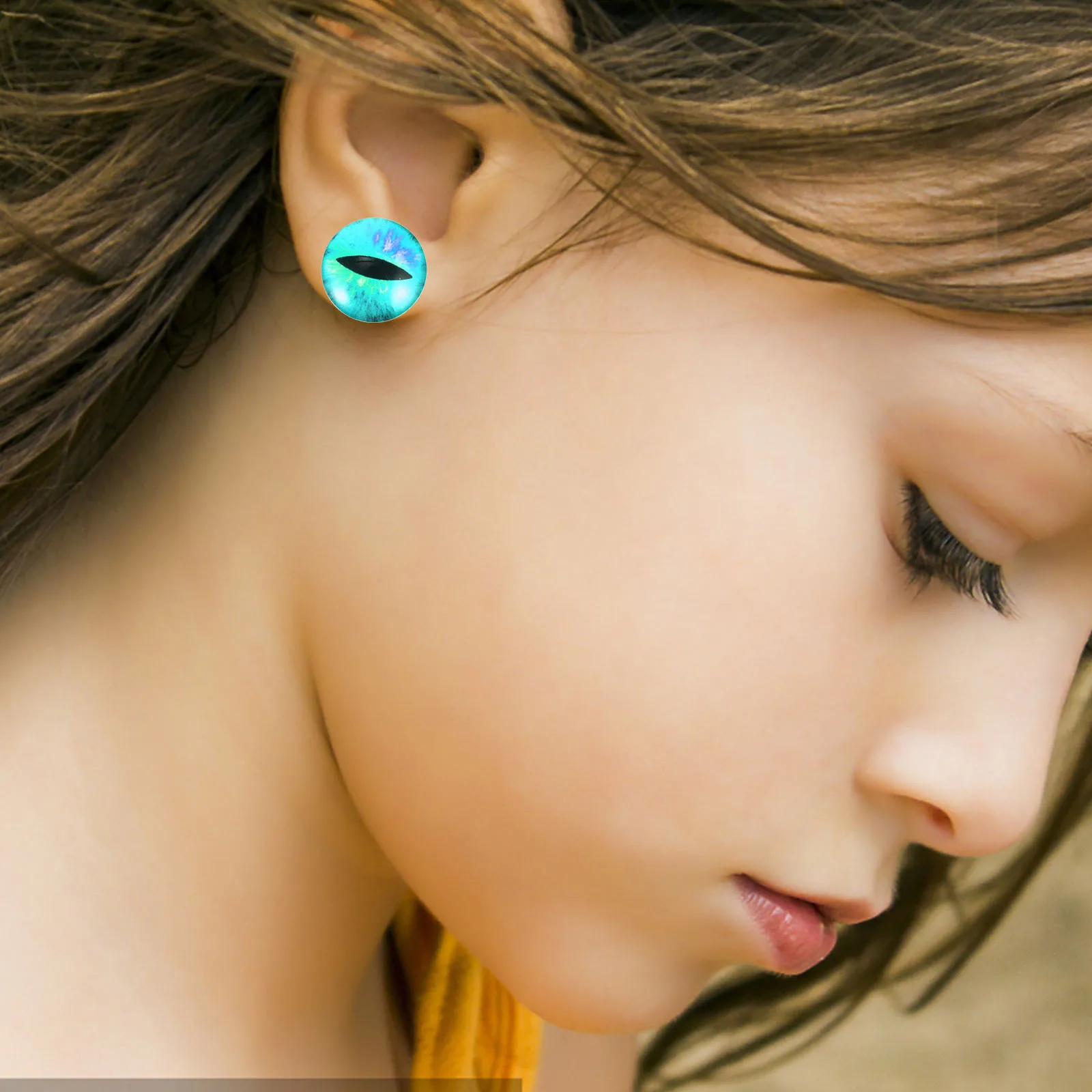 

100Pcs Glass Gemstone Patches for DIY Crafts Realistic 3D Glass Eyes Handicraft Decoration Round Eye Patches Craft Supplies