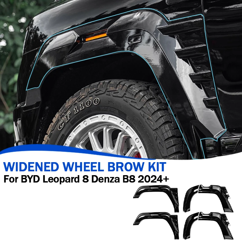 

Внедорожные комплекты расширенных колес для бровей для BYD Leopard 8 2024 + защитный чехол для бровей колес с полной крышкой, внешнее обновление, автомобильные аксессуары