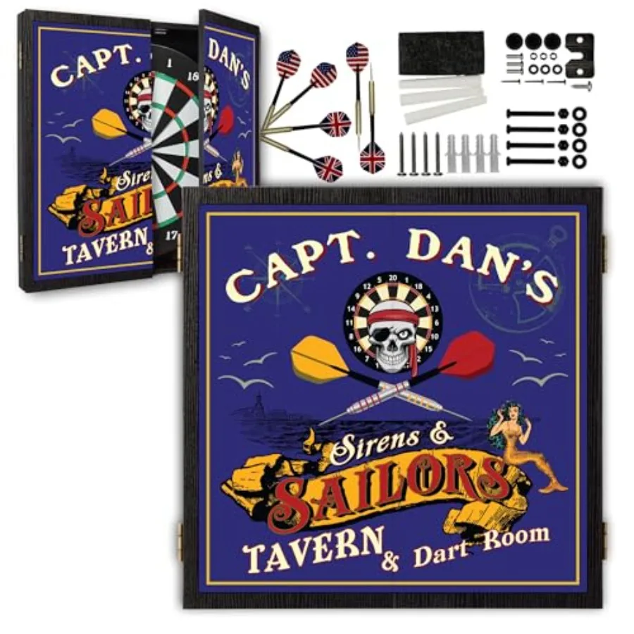 ชุดกระดานปาเป้าและตู้เก็บของแบบปรับแต่งได้ พร้อมลูกดอกปลายเหล็ก 6 ลูก สำหรับความบันเทิงในบ้าน ดีไซน์ที่ปรับแต่งได้สำหรับผู้ที่ชื่นชอบกีฬา