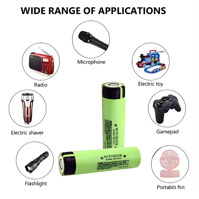 

10PCS Rechargeable lithium battery 18650 Battery 3.7V 3400mAh 34B pour lamp de poche chargeur USB original new NCR18650B