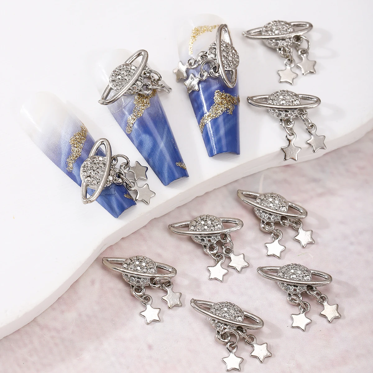 ネイルアート用アロイダイヤモンドペンダント,y2kメタル,ウィンド,日曜大工アクセサリー,10個