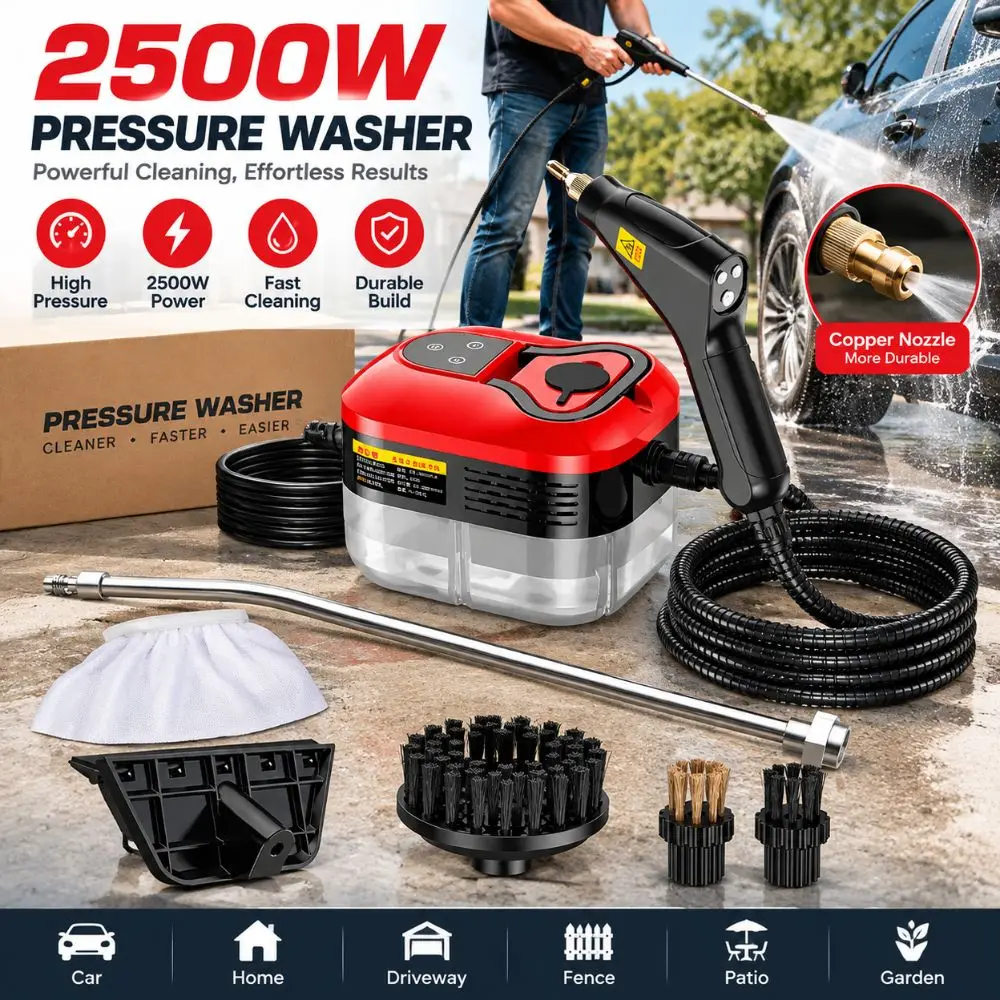 Plastic Steam Cleaner High Pressure Red Steam Cleaning Machine High Temp Portable High Temp Steam Machine Household Use