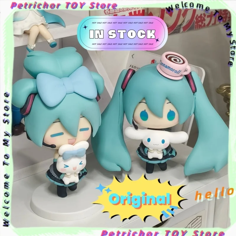 

Original！Miku Anime Figurine Holding Cinnamoroll Bean Eyed Kawaii Decorations Action Figures Doll Toy Gift In Stock