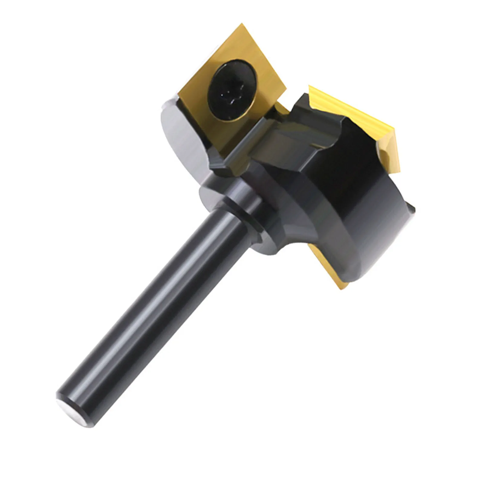 

Spoilboard Surfacing Router Bit 1-3/8in Cutting Diameter Surfacing Bit 1/4in Round Shank Ti Coated Alloy Steel for Woodworking