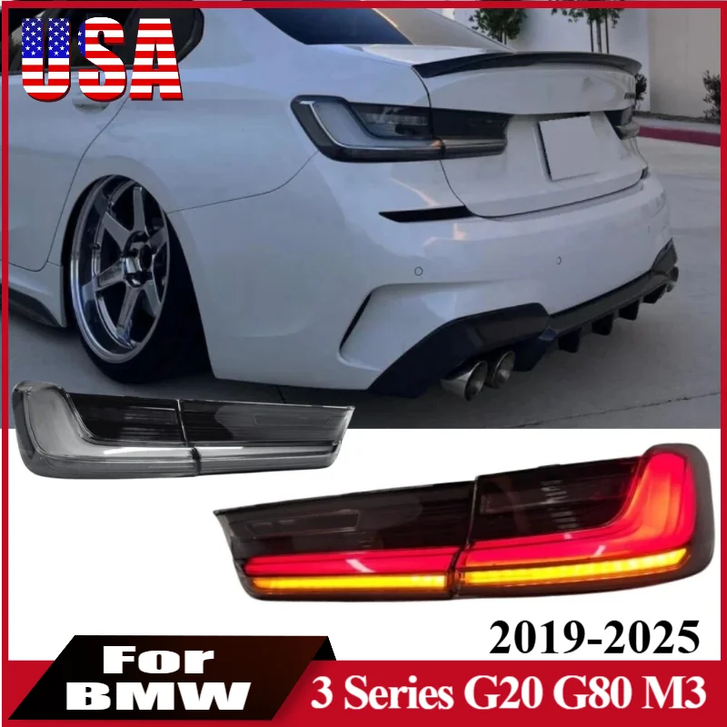 

Светодиодный задний фонарь для BMW G20 G80 G28 330i 340i M3 330e M340i 2019-2025 Автомобильный светодиодный DRL тормозной динамический указатель поворота Plug and Play