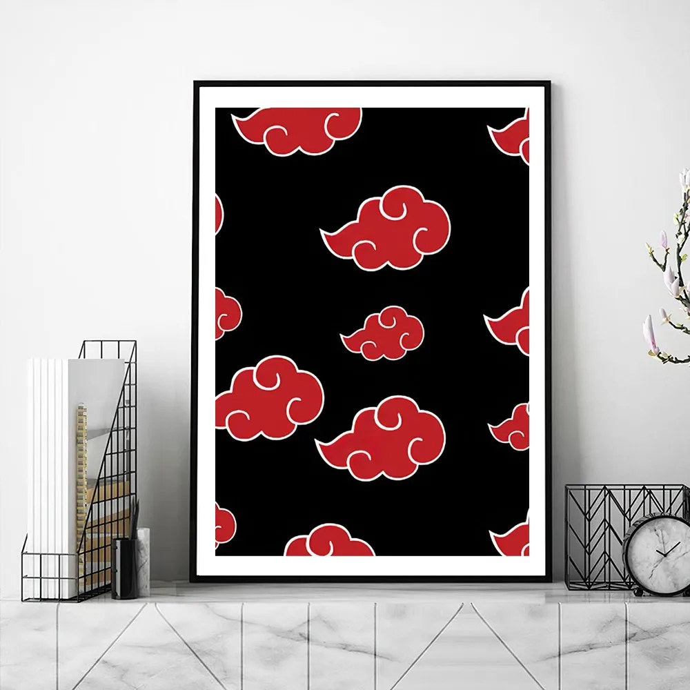 Bilibili N-Naruto A-Akatsuki Anime Poster Gallery Prints Self Adhesive Home Decor Decoration Wall Decals Living Room Sticker