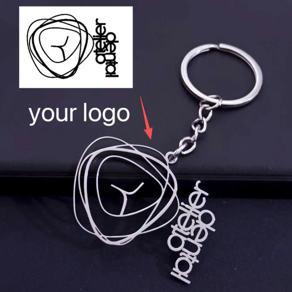 

Customized Pattern Keychain Stainless Steel Keychain Fashion Jewelry Wedding Gift Men's Dad Gift
