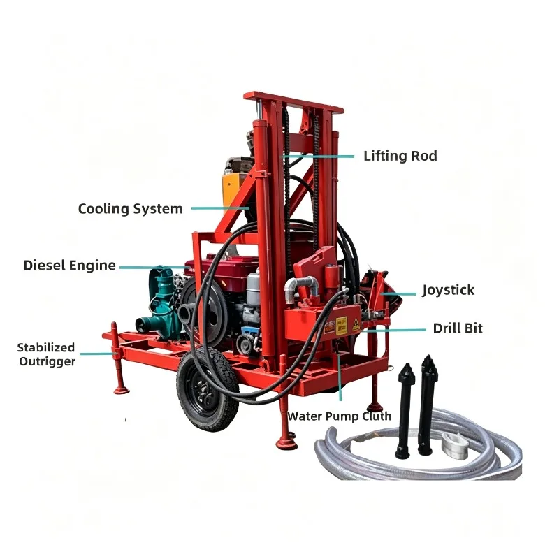 Small Crawler Mounted Water Well Drilling Rig Compact Hydraulic Portable Borehole Drill Machine for Geological Exploration