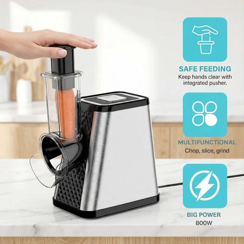 Electric Vegetable Cutter,Multi-function Slicer Shredder Grinder,Multi-hole Food PrepMachine ForHousehold Kitchen Cooking Supply