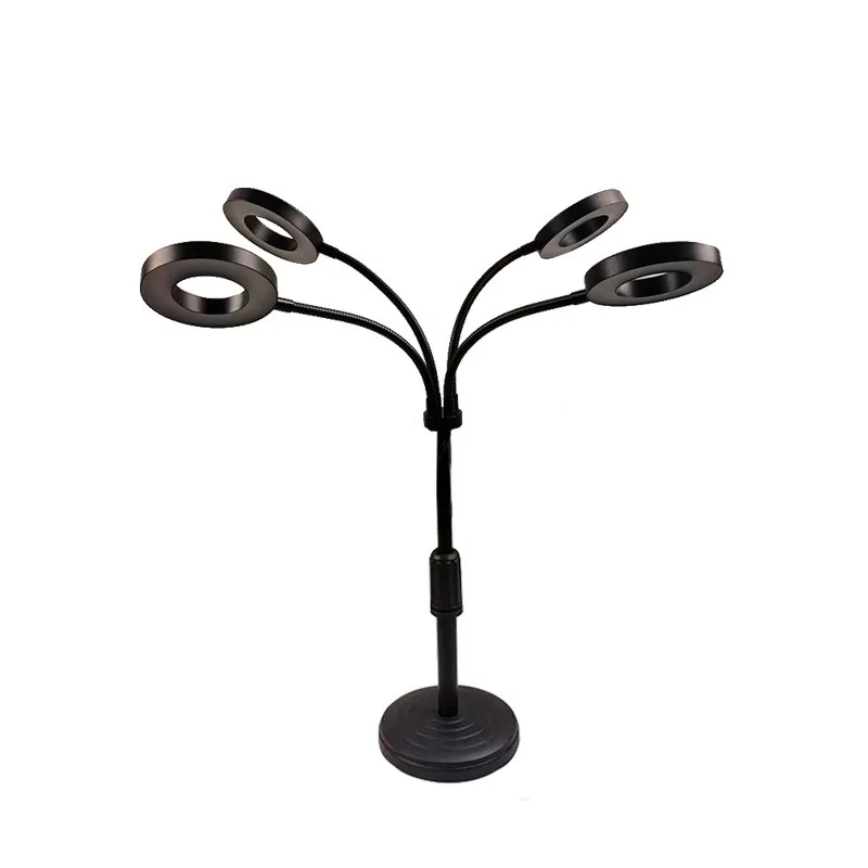 Led desktop round head telescopic plant light, full spectrum green plant growth fill light