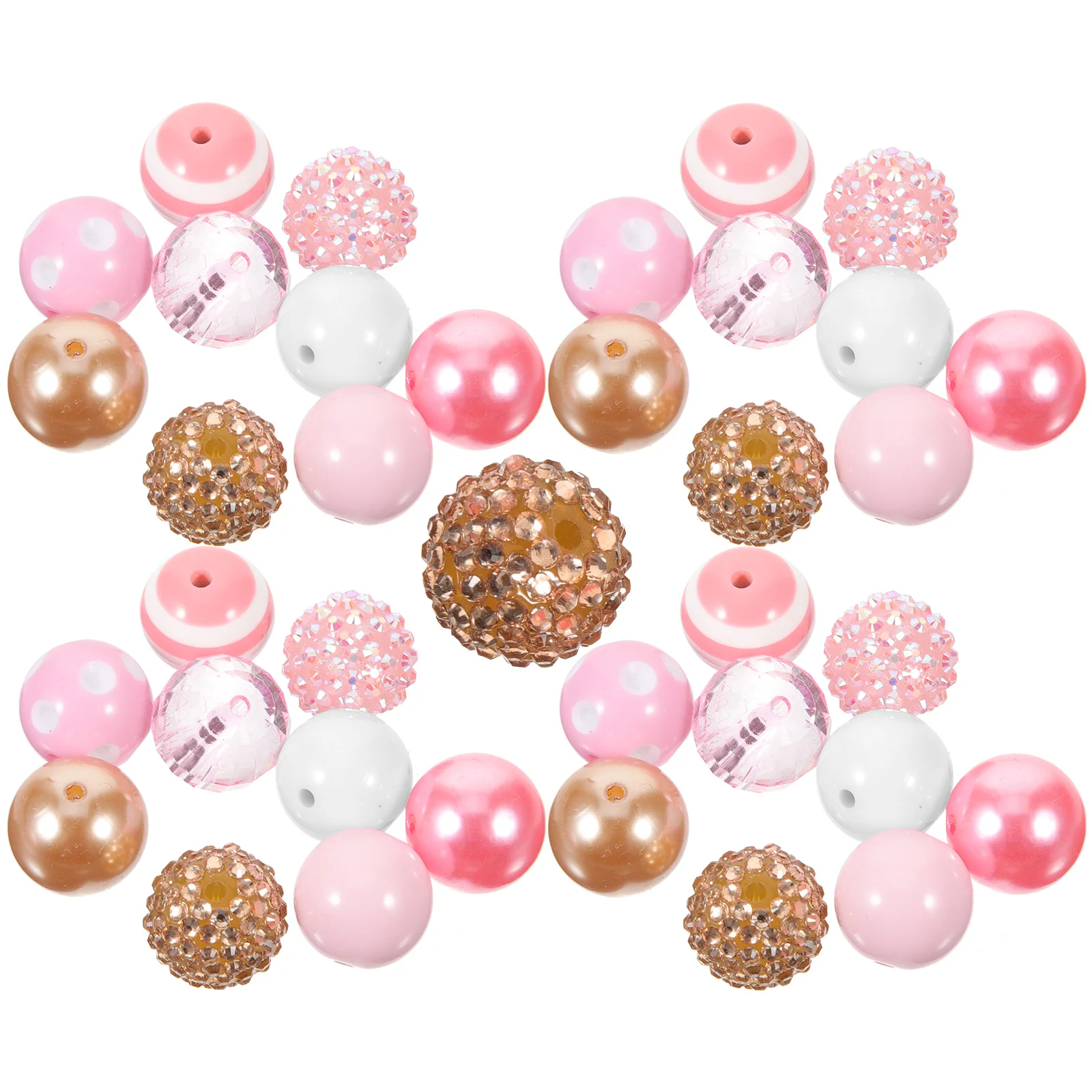 

50pcs 20mm Gold Theme Beads Jewelry Making Craft Supplies Colorful Spacer DIY Projects Lightweight Acrylic Resin Beads
