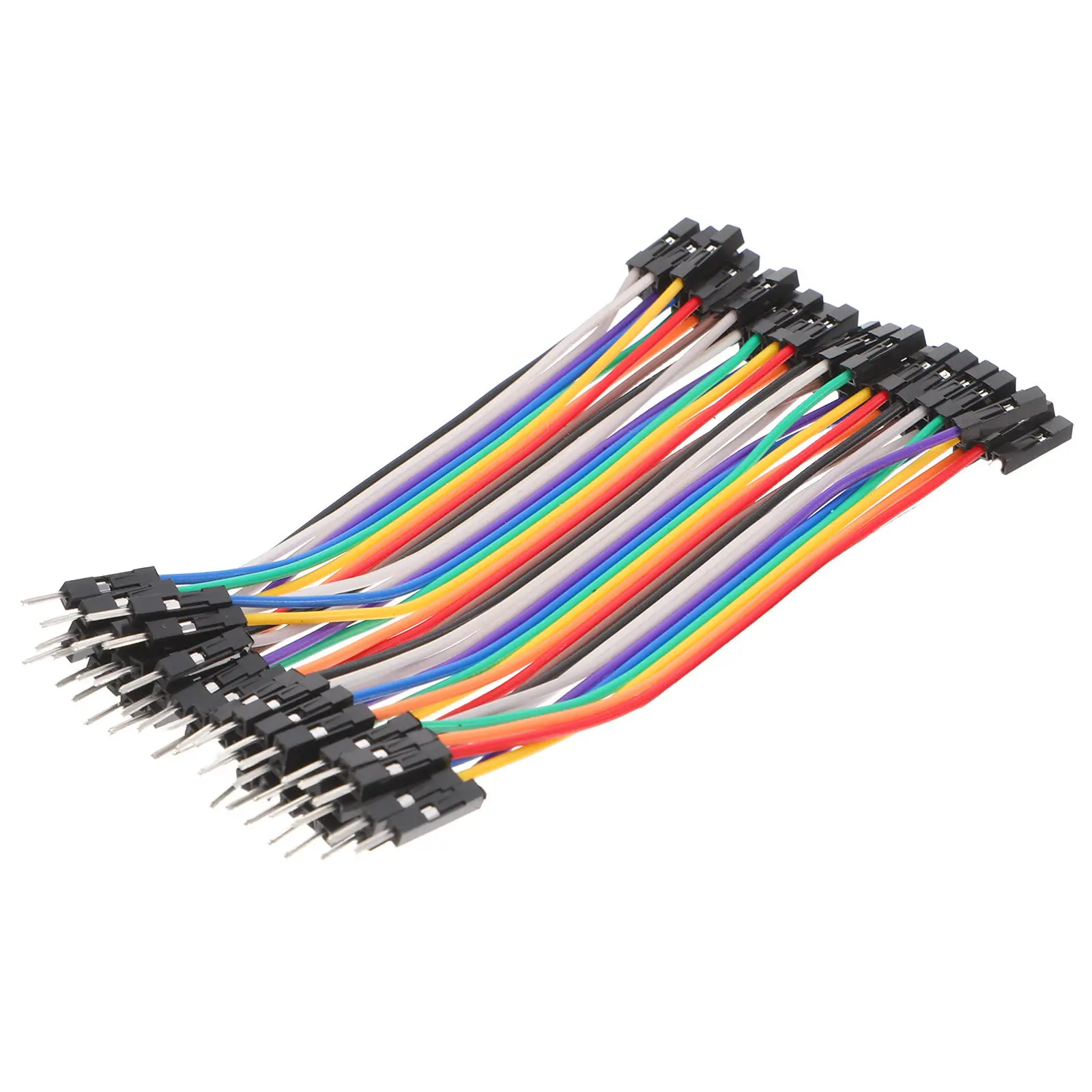 

40Pcs Colorful 10Cm Jumper Wires Male to Female 2.54mm Compatible with Breadboard Electric Project Connector Cables