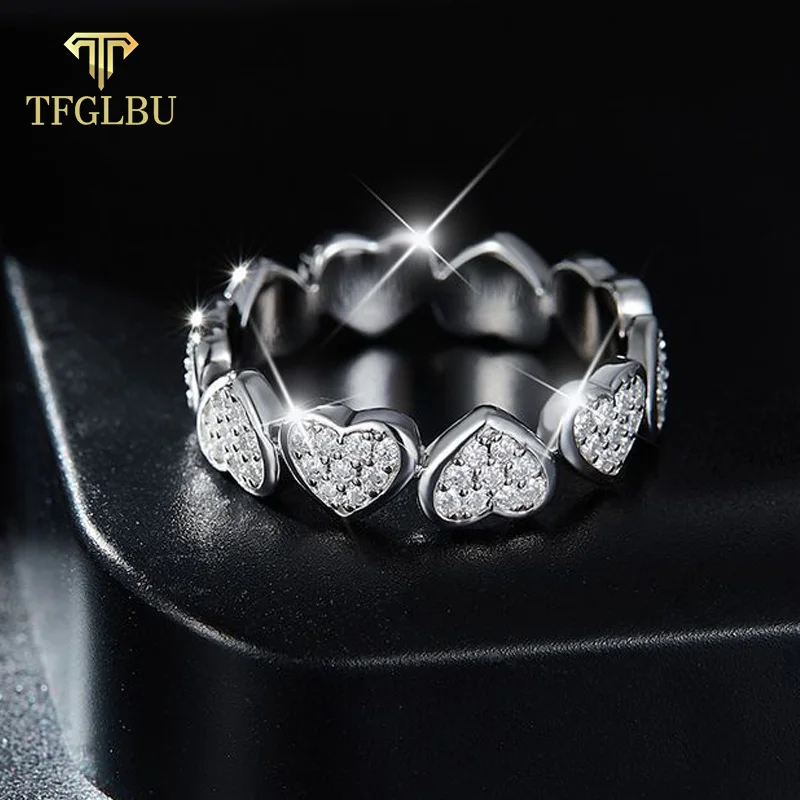 

Женское составное кольцо TFGLBU из серебра с муассанитом, 1,2 мм