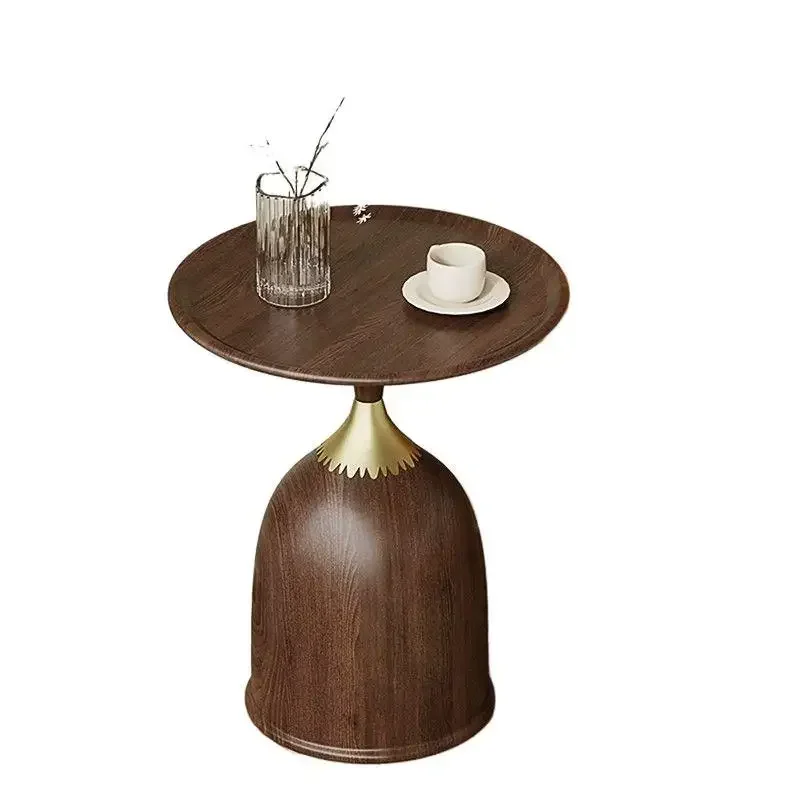 Walnut Wood Grain Small Table: Versatile for Bedroom Bedside, Living Room Corner & Commercial Use - Compact, Elegant & Space-Sav