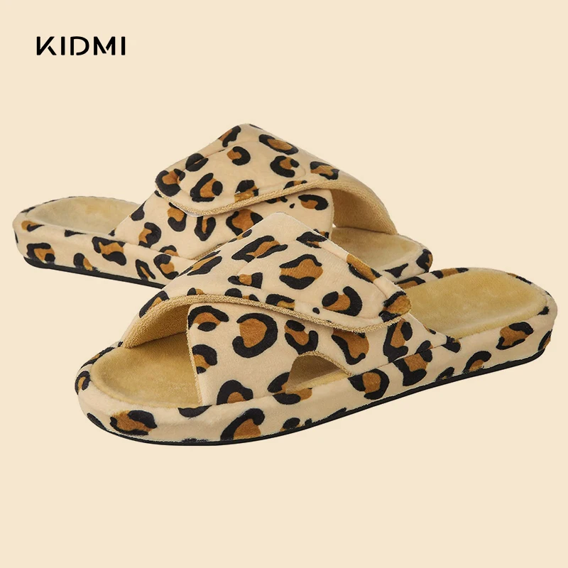 Kidmi Fashion Women Slippers Indoor Soft Orthopedic Home Slippers Summer Outdoor Open Toe Breathable Flat Slippers Arch Support