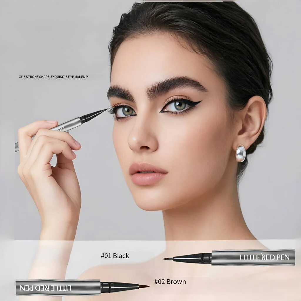 Ultra Thin Tip Liquid Eyeliner Waterproof Smudge Proof Long Stay Black Eyeliner Pen Easy to Use Beginner Eye Makeup Tools