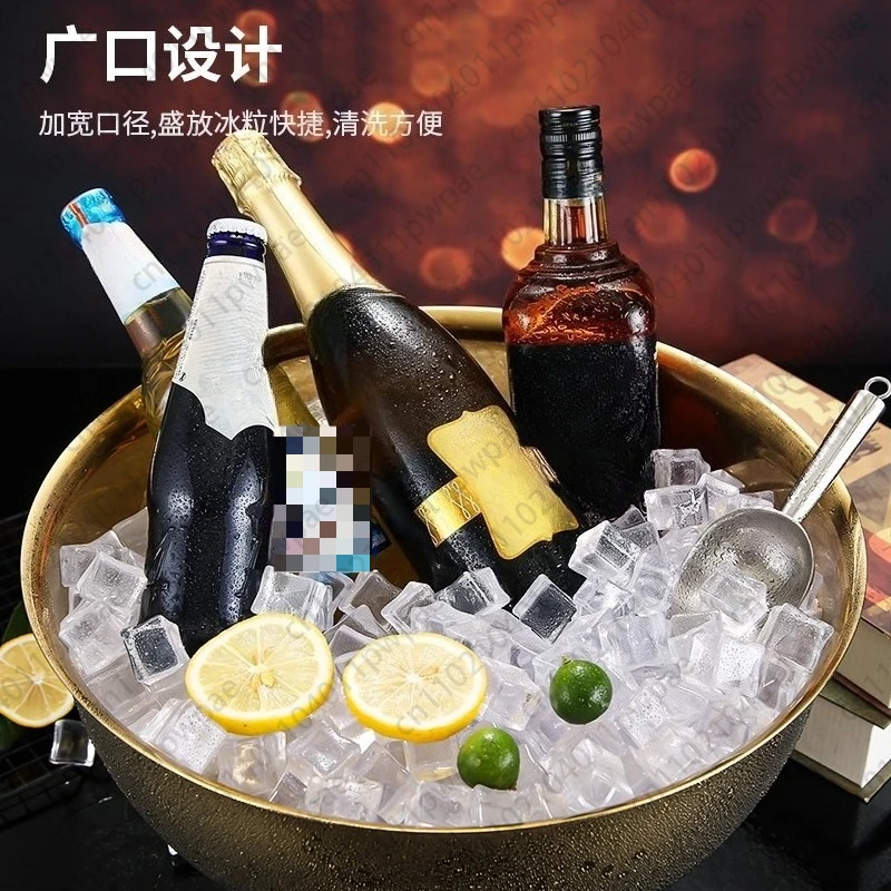 

Ведро для льда из нержавеющей стали, ведро для домашнего пива, шампанского, креативное большое ведро для льда для красного вина