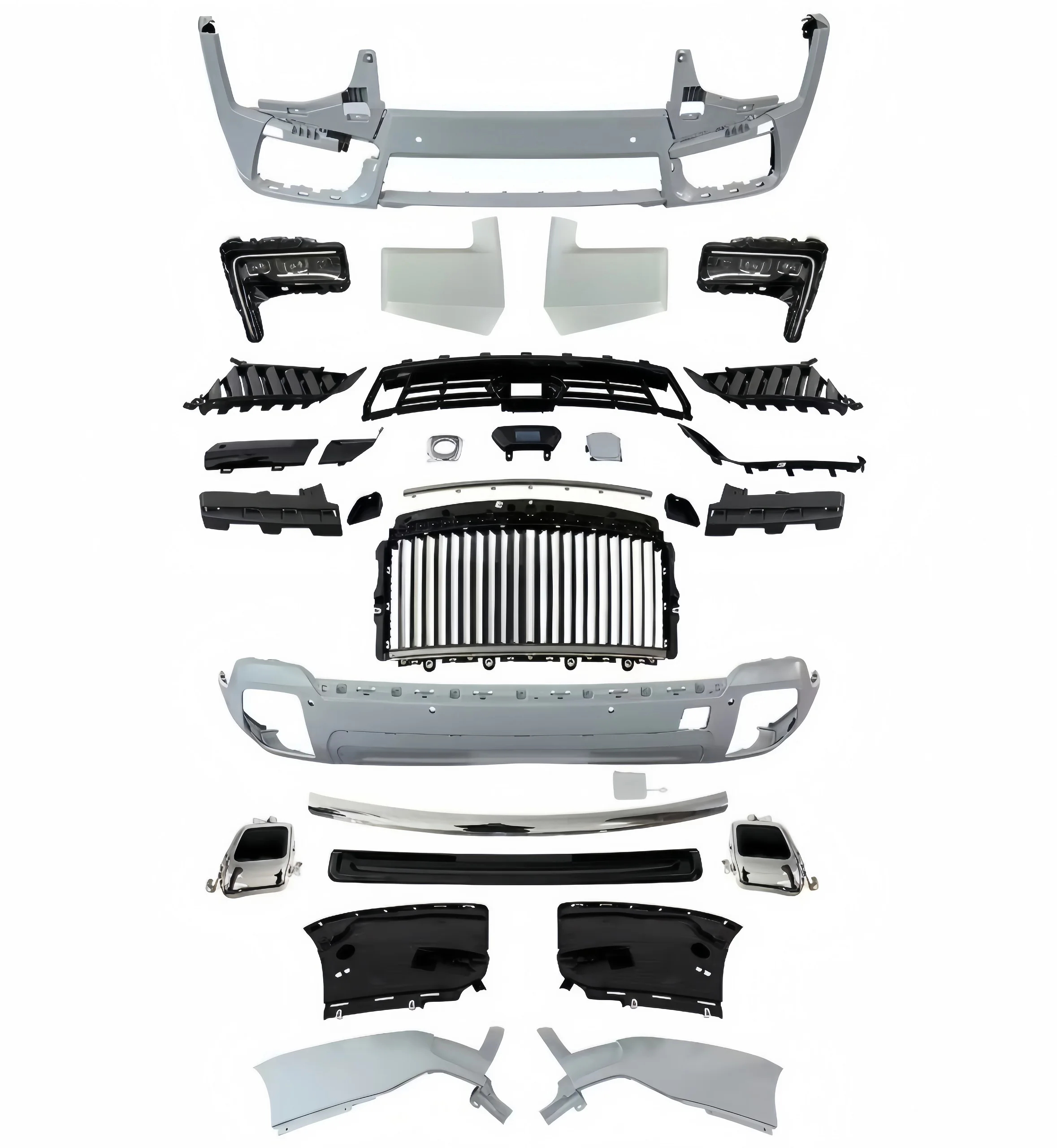 Dream Garage 2025 Black Badge Full Body Kit For 17-24 Rolls Royce Cullinan Facelift New Generation Old To New BB Style PP Materi