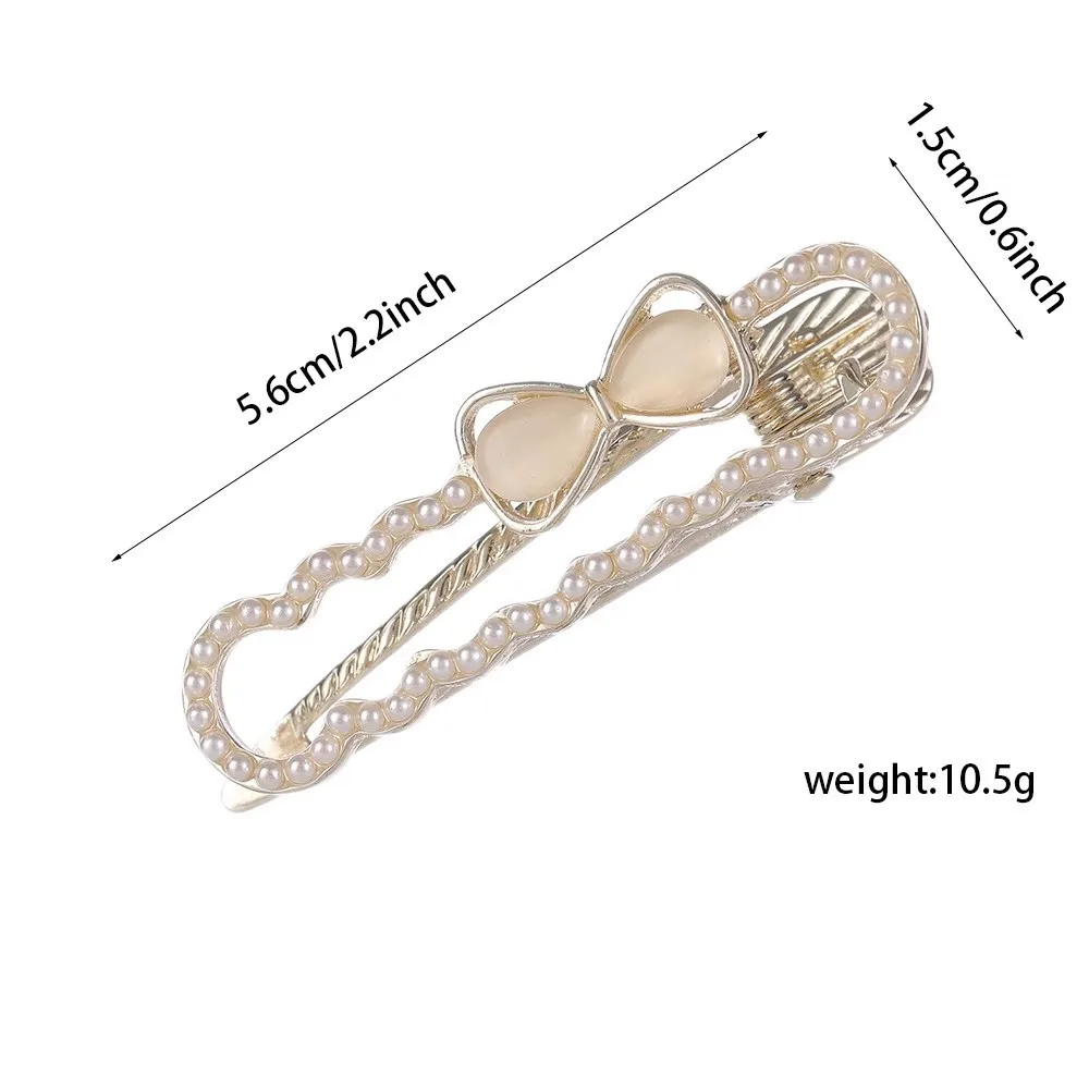 2025 مشابك جديدة على شكل فيونكة منقار البط دبوس شعر من حجر الراين غير قابل للانزلاق للنساء والفتيات موضة الصيف