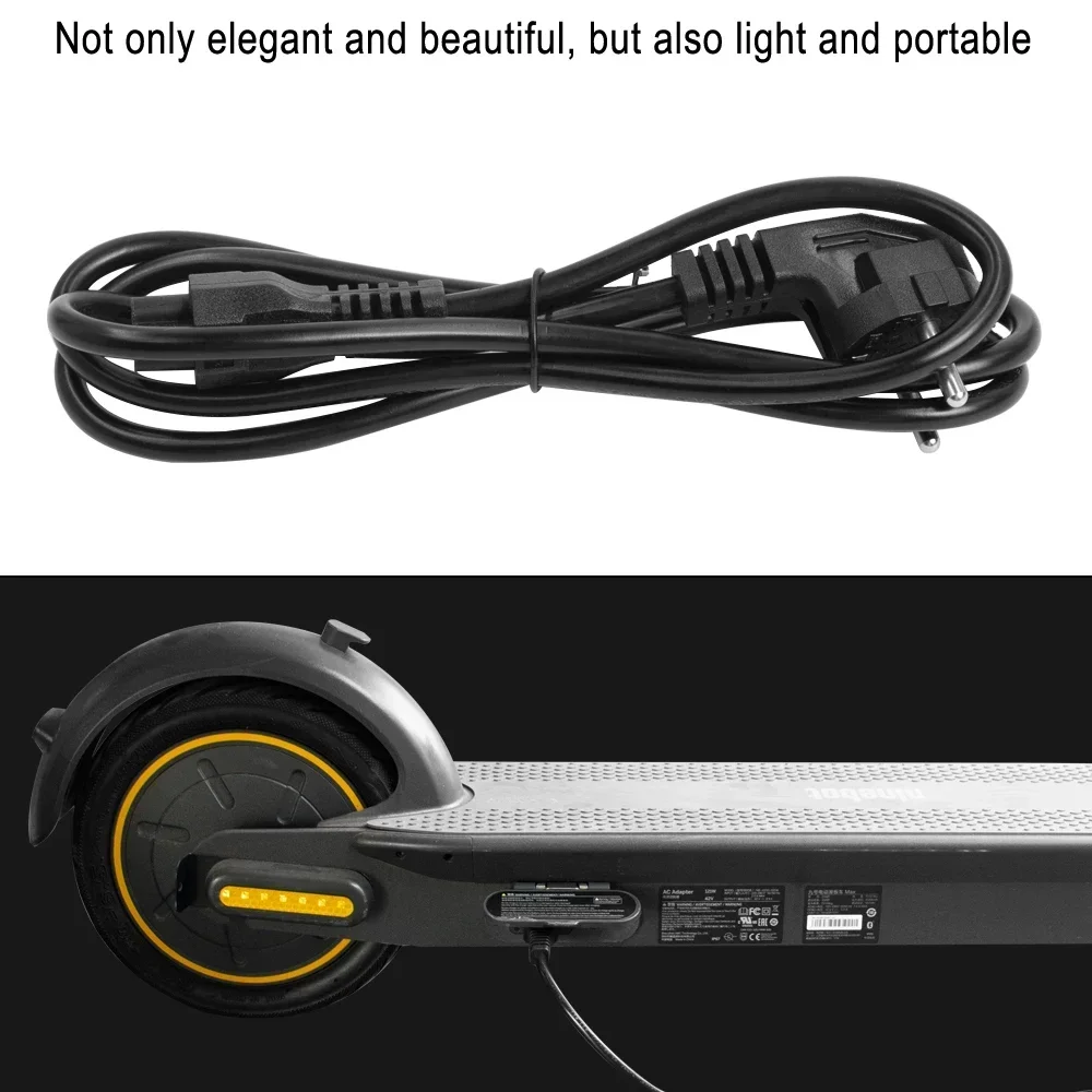 Ladekabel für Ninebot MAX G30 G30D/LP/LE G65 G2 Elektroroller Ladeleitung US UK EU Stecker Batterie Strom Ladekabel – Detail 4