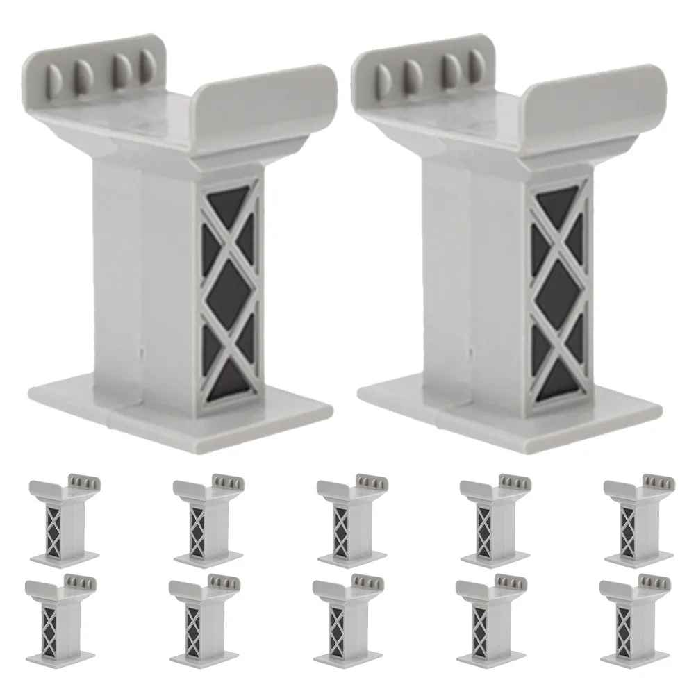 

12Pcs Plastic Train Track Supports Elevated Rail Pillars for Realistic Railway Models Wide Compatibility with Popular Systems