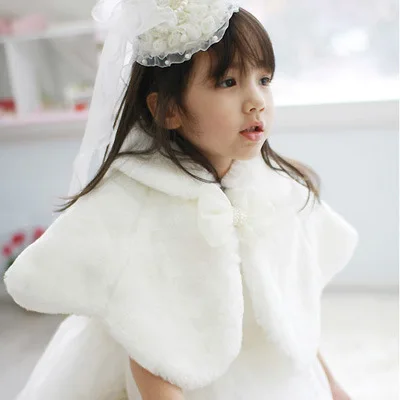 2022 Autumn/Winter Plush Shawl Girls\' Coat Flower Children\'s Dress Matching Coat