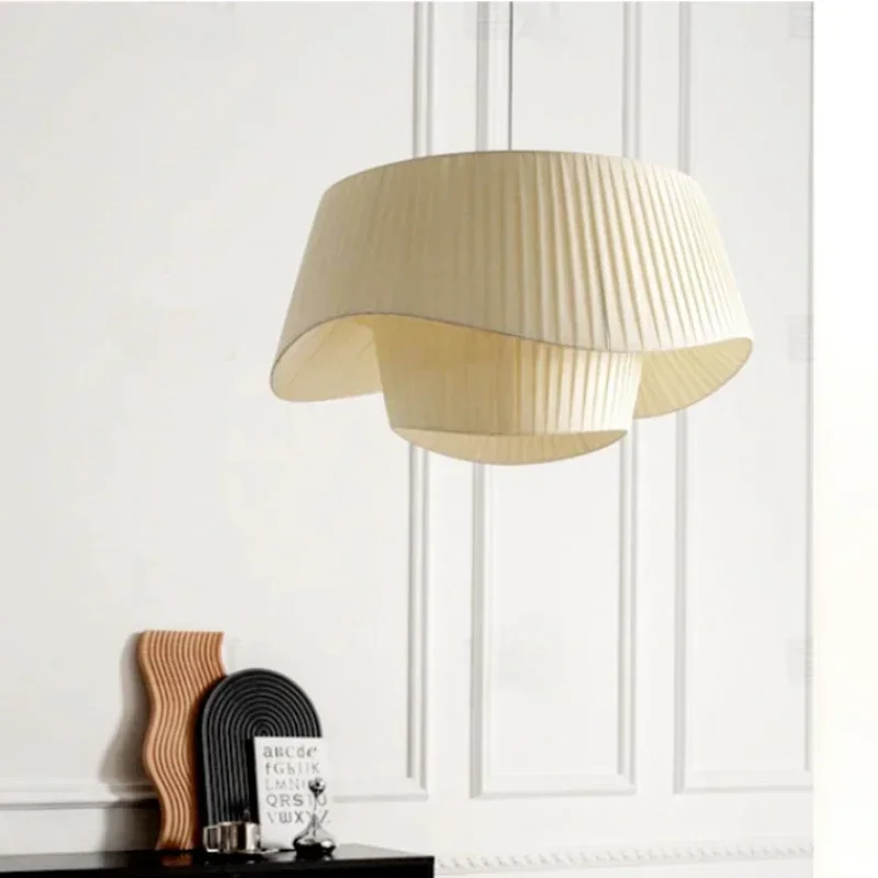 GELITAYIN الشمال النسيج قلادة تركيبة إضاءة للمطبخ غرفة نوم غرفة الطعام الأبيض البيج أضواء السقف مصابيح معلقة المنزل #2