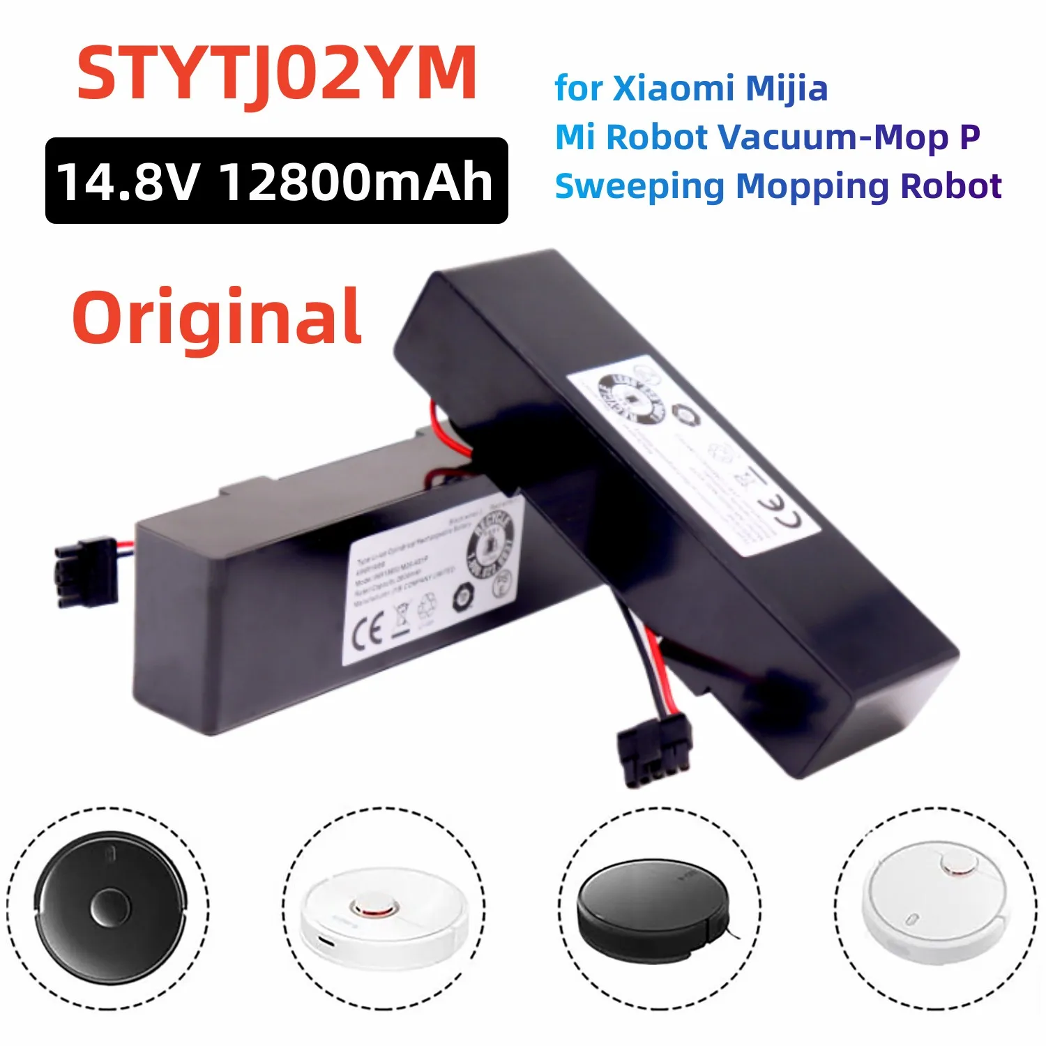 

18650 4S1P 14,8 В 12800 мАч аккумулятор для подметальной машины для Xiaomi Mijia Mi Robot Vacuum-Mop P подметальный робот-пылесос STYTJ02YM литий-ионный аккумулятор