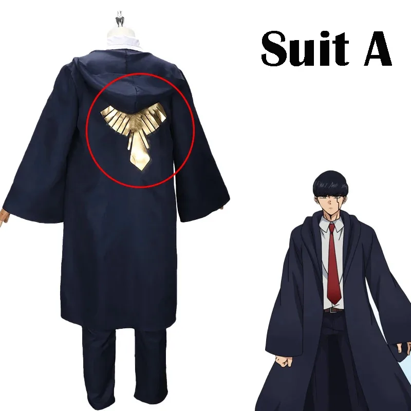 Anime Mashle: Magic and Muscles Mash Burnedead Lemon Irvine Cosplay Costume Wig Black Blue Easton Magic Academy Uniform Hallowen