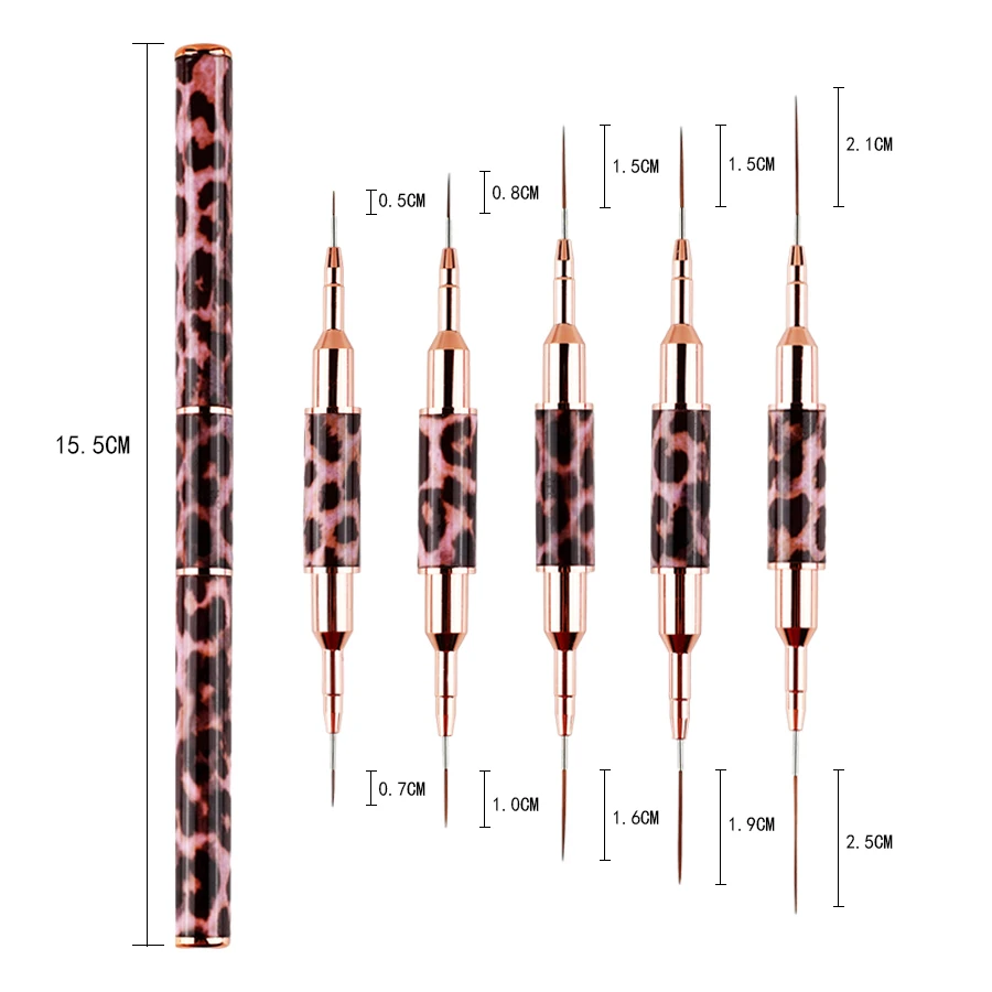 5 Stück Französisch Streifen Nail Art Liner Pinsel Set 3D Tipps Linie Streifen DIY Zeichnung Stift UV Gel Pinsel Malerei Stift Maniküre Werkzeuge