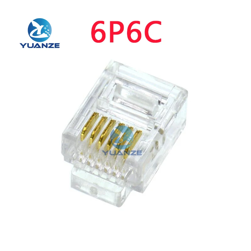 10pcs 6P6C 6 Pins 6 Contacts RJ11 Telephone Modular Plug Jack,RJ11 Connector