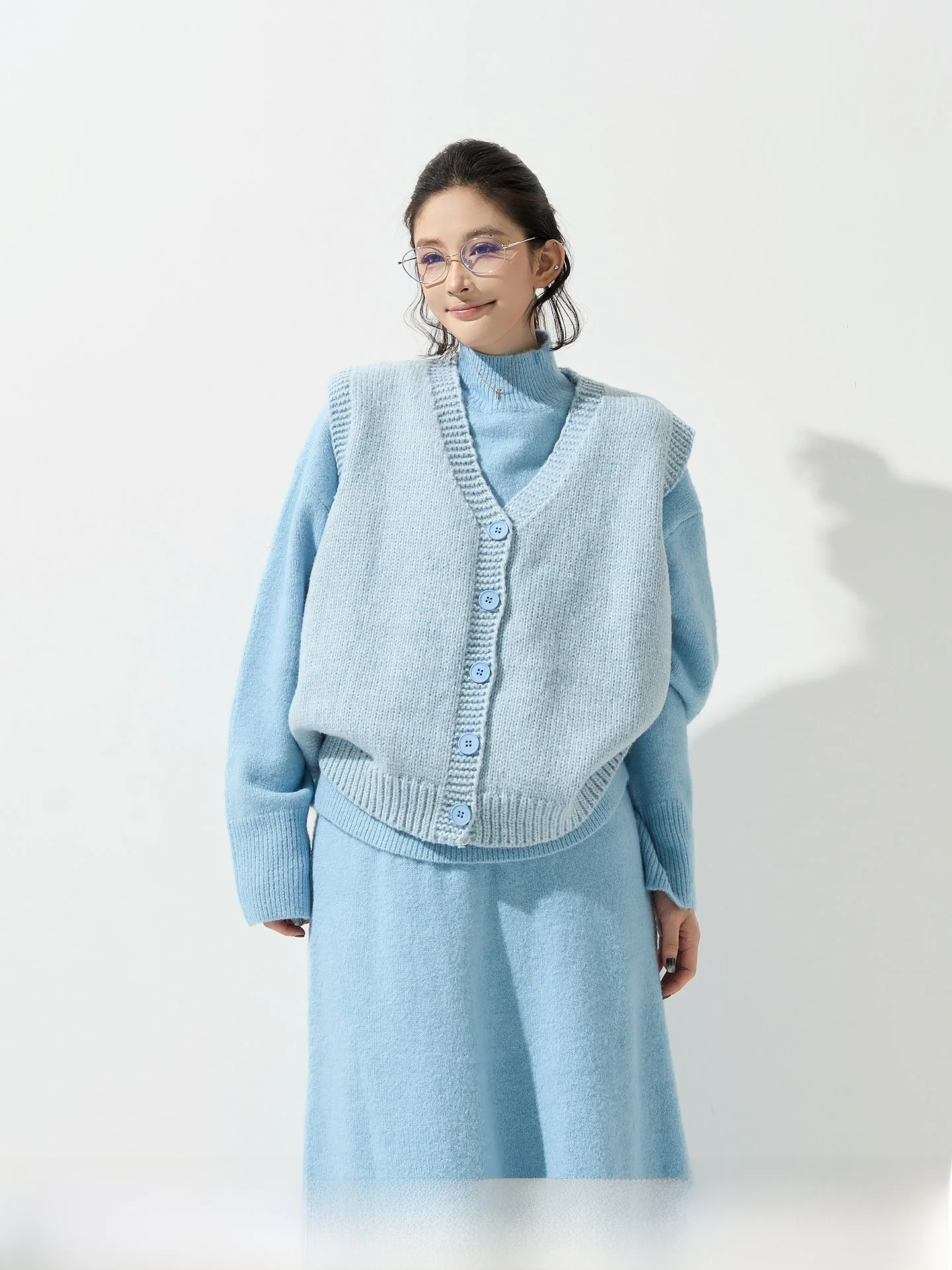 

Wutong V-Ne Svel Vest Sweater Outerwear Women's Autumn Winter Casual Loose Knitted Open Cardigan Top