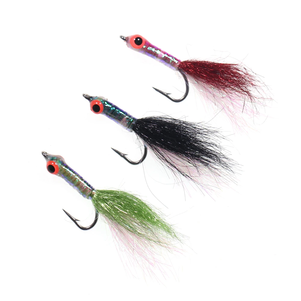 WY378 Moscas luminosas streamer epoxi con ojo de pez